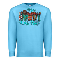 Ocean Blue Western More Howdy Less Hate Cowboy Hat Gemstone Premium Sweatshirt - HowdyJamesFarm