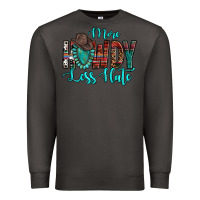 Smoke Western More Howdy Less Hate Cowboy Hat Gemstone Premium Sweatshirt - HowdyJamesFarm