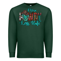 Sports Green Western More Howdy Less Hate Cowboy Hat Gemstone Premium Sweatshirt - HowdyJamesFarm