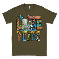Army Green the lakes my happy place Classic Tee - CowhideDigitalArt