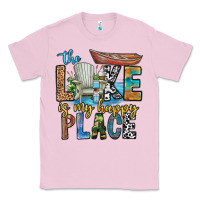 Bubblegum Pink the lakes my happy place Classic Tee - CowhideDigitalArt