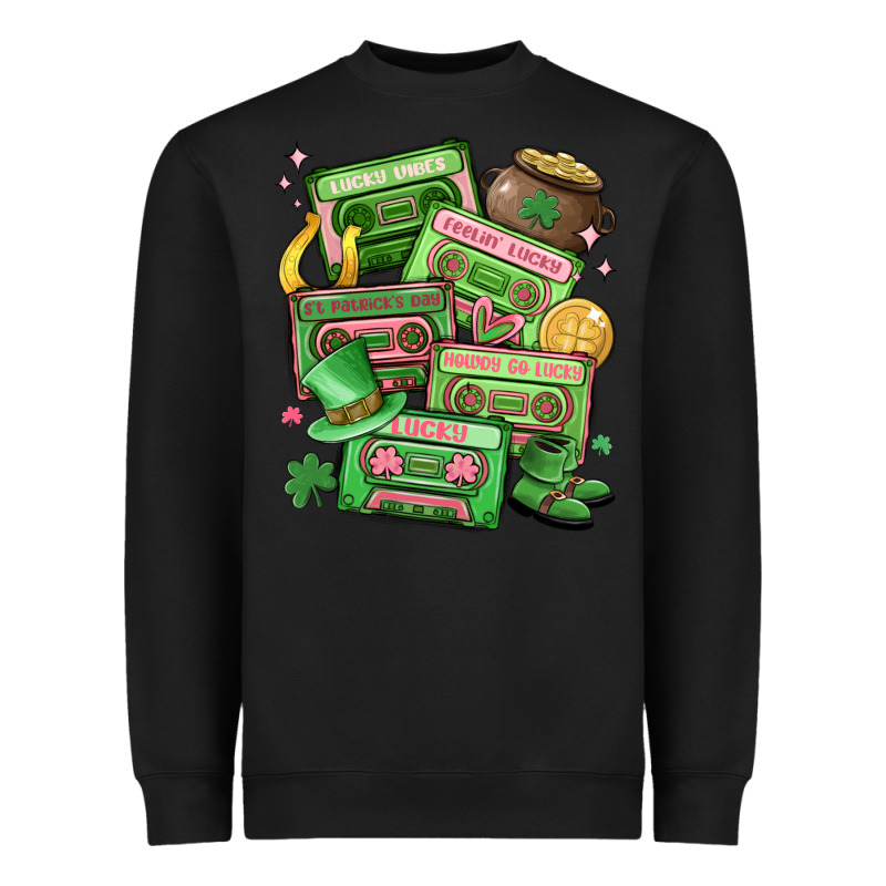 St Patrick's Day Cassette Tapes Heavyweight Sweatshirt by MaliasSmallBusiness | Teevron