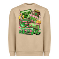 Mushroom st patrick's day cassette tapes Heavyweight Sweatshirt - MaliasSmallBusiness