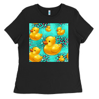 Black rubber duck seamless pattern Ladies Tee - HRA Design Shop