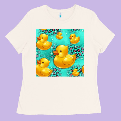 Rubber Duck Seamless Pattern Ladies Tee Designed By Hra Design Shop