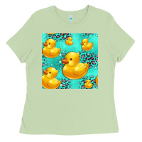 Matcha rubber duck seamless pattern Ladies Tee - HRA Design Shop