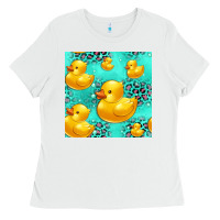 White rubber duck seamless pattern Ladies Tee - HRA Design Shop