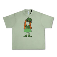 Oil Green leprechaun girl faceless Urban Heavy Tee - MaliasSmallBusiness
