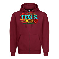 Burgundy Texas Chica with roses Zipper Hoodie - Jasminsmagicworld