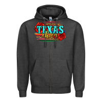 Charcoal Heather Texas Chica with roses Zipper Hoodie - Jasminsmagicworld