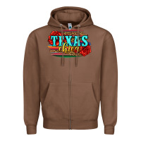 Chestnut Texas Chica with roses Zipper Hoodie - Jasminsmagicworld