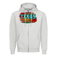 Dove Grey Texas Chica with roses Zipper Hoodie - Jasminsmagicworld