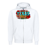 White Texas Chica with roses Zipper Hoodie - Jasminsmagicworld