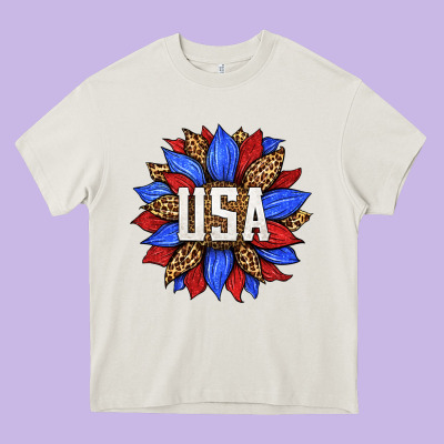 American Sunflower Heavy Core Tee Designed By Hra Design Shop