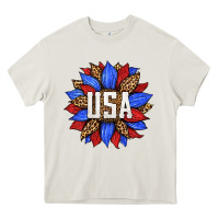 Cream american sunflower Heavy Core Tee - HRA Design Shop