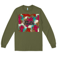 Army Green faith Long Sleeve Tee - NancyCooperArtShop