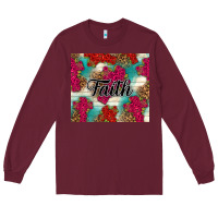 Burgundy faith Long Sleeve Tee - NancyCooperArtShop