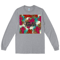 Heather Grey faith Long Sleeve Tee - NancyCooperArtShop