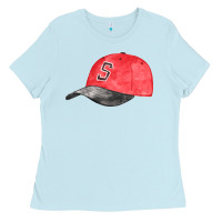 Baby Blue red softball cap fa element Ladies Tee - FaDigitalArtStudio