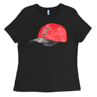 Black red softball cap fa element Ladies Tee - FaDigitalArtStudio