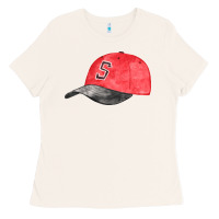 Bone red softball cap fa element Ladies Tee - FaDigitalArtStudio