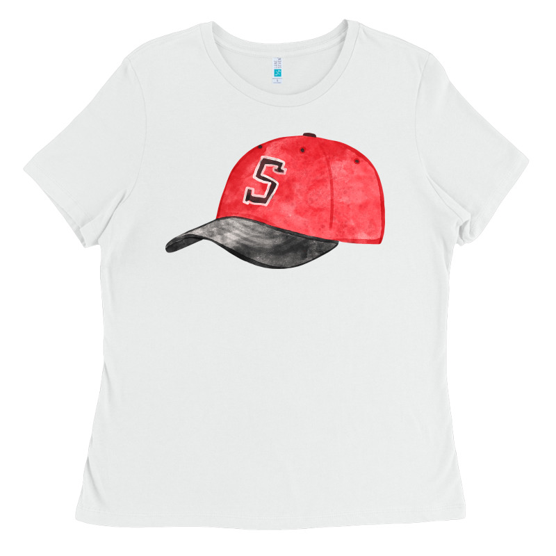 Red Softball Cap Fa Element Ladies Tee by FaDigitalArtStudio | Teevron