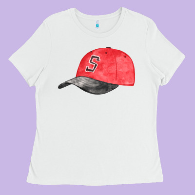 Red Softball Cap Fa Element Ladies Tee Designed By Fadigitalartstudio
