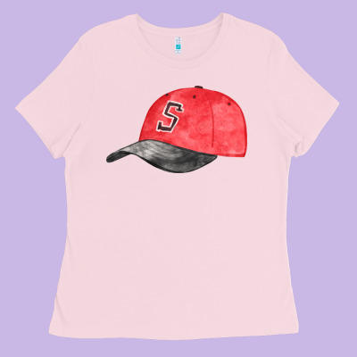 Red Softball Cap Fa Element Ladies Tee Designed By Fadigitalartstudio