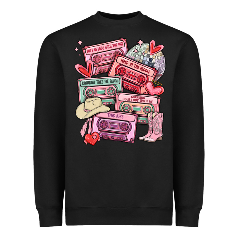 Valentines Day Cassette Tapes Heavyweight Sweatshirt by MaliasSmallBusiness | Teevron