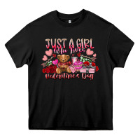 Black just  girl who loves valentines day Heavy Core Tee - RacoonDesign