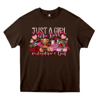 Chocolate Brown just  girl who loves valentines day Heavy Core Tee - RacoonDesign