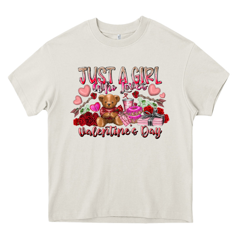 Just  Girl Who Loves Valentines Day Heavy Core Tee by RacoonDesign | Teevron