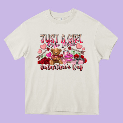 Just  Girl Who Loves Valentines Day Heavy Core Tee Designed By Racoondesign