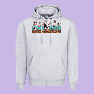 French Bulldogs Zipper Hoodie Designed By Jasminsmagicworld