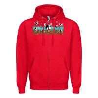 Red french bulldogs Zipper Hoodie - Jasminsmagicworld
