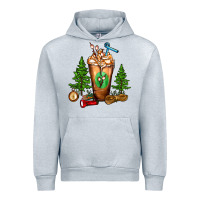 Heather Grey camping cold drink frappe Urban Hoodie - FaDigitalArtStudio