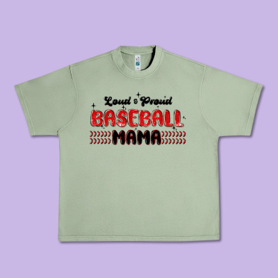 Loud And Proud Baseball Mama Urban Heavy Tee Designed By Maliassmallbusiness