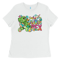 White Easter Saurus Rex Easter Day Ladies Tee - Neo Western
