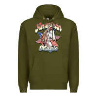 Army Green American unicorn magic Premium Hoodie - HowdyJamesFarm