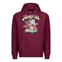 Burgundy American unicorn magic Premium Hoodie - HowdyJamesFarm