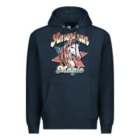 Navy American unicorn magic Premium Hoodie - HowdyJamesFarm