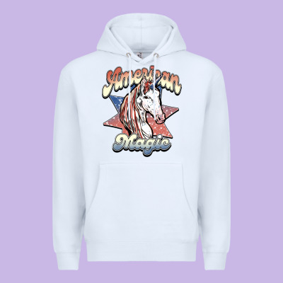American Unicorn Magic Premium Hoodie Designed By Howdyjamesfarm