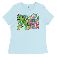 Baby Blue Easter Saurus Rex Easter Day Ladies Tee - Neo Western