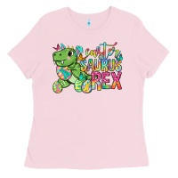 Bubblegum Pink Easter Saurus Rex Easter Day Ladies Tee - Neo Western
