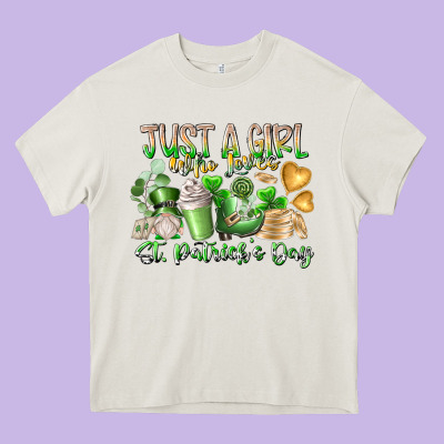 Just A Girl Who Loves Saint Patrick's Day Heavy Core Tee Designed By Racoondesign