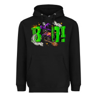 Black Boo! with black cat Halloween Heavyweight Hoodie - NancyCooperArtShop
