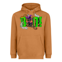 Meerkat Boo! with black cat Halloween Heavyweight Hoodie - NancyCooperArtShop
