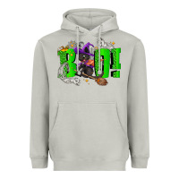 Moon Dust Boo! with black cat Halloween Heavyweight Hoodie - NancyCooperArtShop