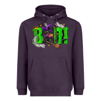 Plum Boo! with black cat Halloween Heavyweight Hoodie - NancyCooperArtShop