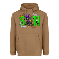 Toasted Coconut Boo! with black cat Halloween Heavyweight Hoodie - NancyCooperArtShop